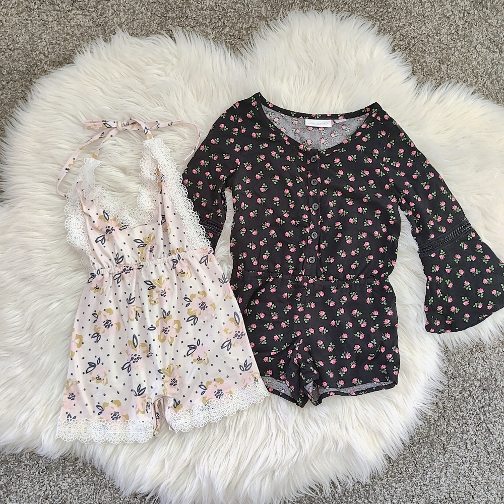 Bundle of Toddler Girl Floral Rompers